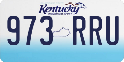 KY license plate 973RRU