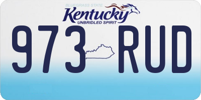 KY license plate 973RUD