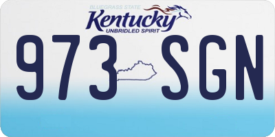 KY license plate 973SGN