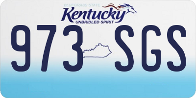 KY license plate 973SGS