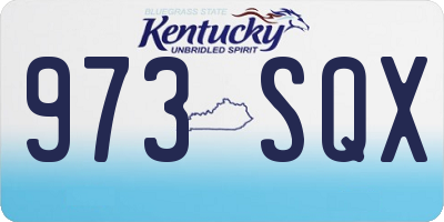 KY license plate 973SQX