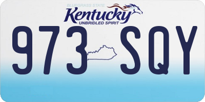 KY license plate 973SQY
