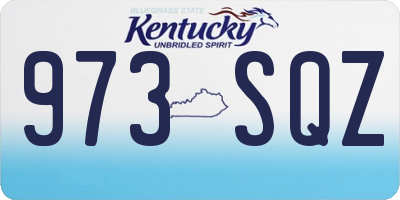 KY license plate 973SQZ