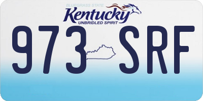 KY license plate 973SRF