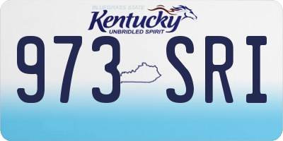KY license plate 973SRI