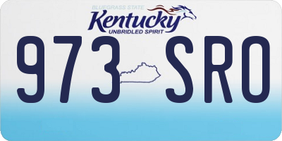 KY license plate 973SRO