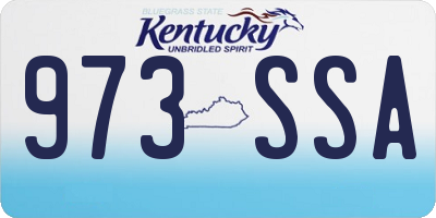 KY license plate 973SSA