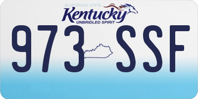KY license plate 973SSF