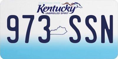 KY license plate 973SSN