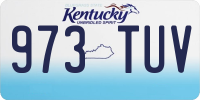 KY license plate 973TUV