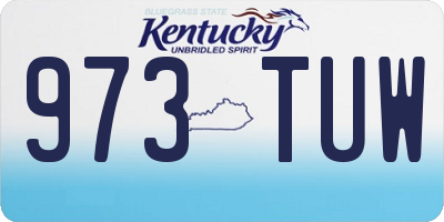 KY license plate 973TUW