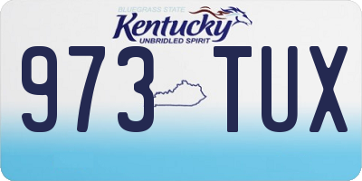 KY license plate 973TUX
