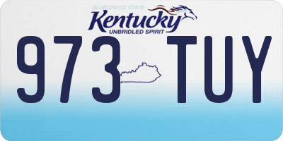 KY license plate 973TUY