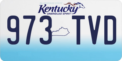 KY license plate 973TVD