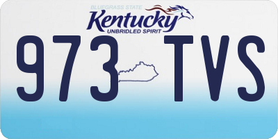 KY license plate 973TVS