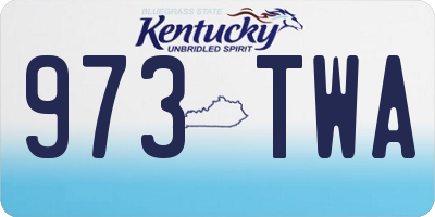 KY license plate 973TWA