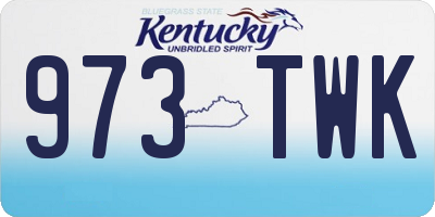 KY license plate 973TWK
