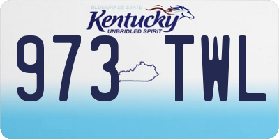KY license plate 973TWL