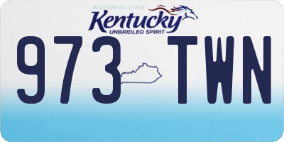KY license plate 973TWN