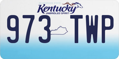 KY license plate 973TWP