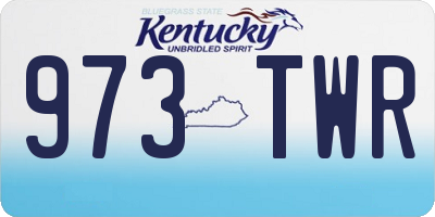 KY license plate 973TWR