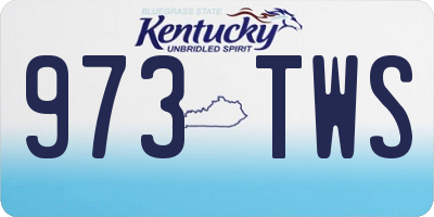 KY license plate 973TWS