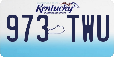 KY license plate 973TWU