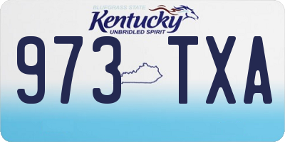 KY license plate 973TXA