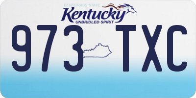 KY license plate 973TXC