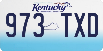 KY license plate 973TXD