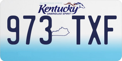 KY license plate 973TXF