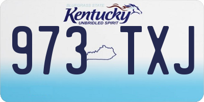 KY license plate 973TXJ