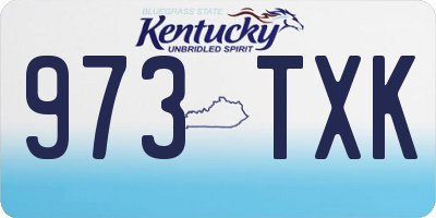 KY license plate 973TXK