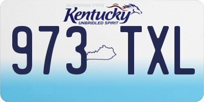 KY license plate 973TXL