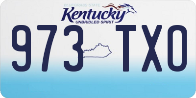 KY license plate 973TXO