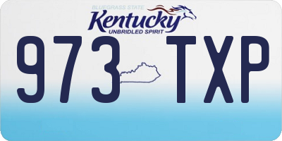 KY license plate 973TXP