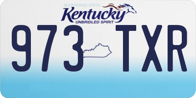 KY license plate 973TXR