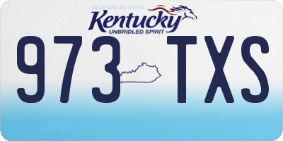 KY license plate 973TXS