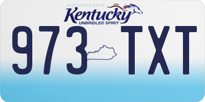 KY license plate 973TXT