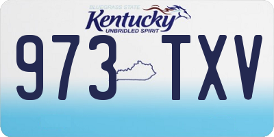 KY license plate 973TXV