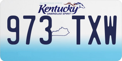 KY license plate 973TXW