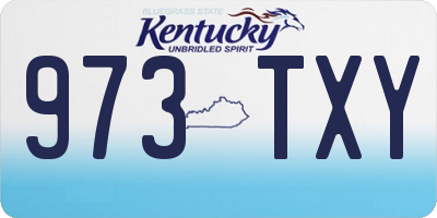 KY license plate 973TXY