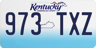 KY license plate 973TXZ