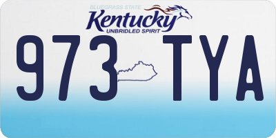 KY license plate 973TYA