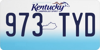KY license plate 973TYD