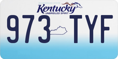 KY license plate 973TYF
