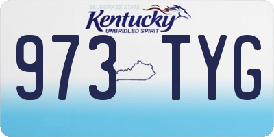 KY license plate 973TYG