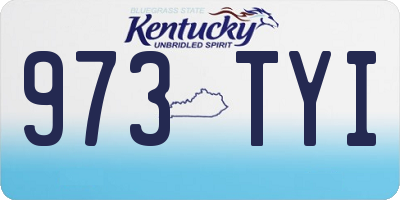 KY license plate 973TYI