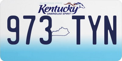 KY license plate 973TYN