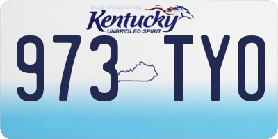 KY license plate 973TYO